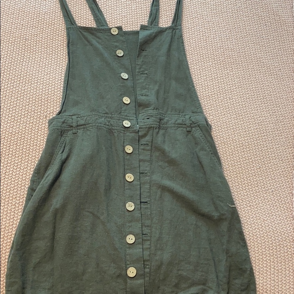 Olive green button up dress